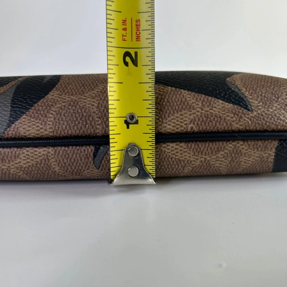 Coach Mini Rowan File Bag Brown Black Signature Canvas Bow Crossbody EXCELLENT